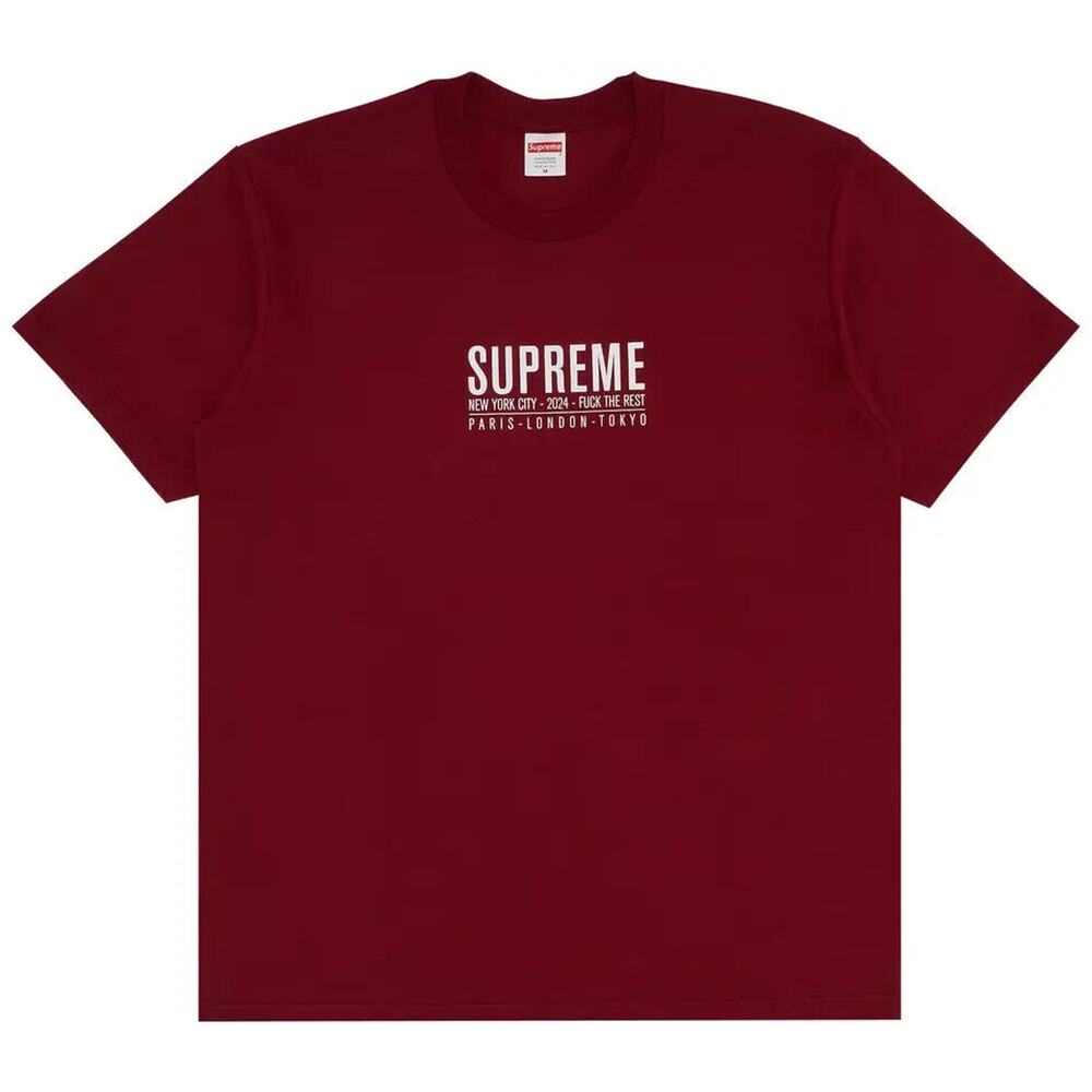 Supreme Cardinal Red Paris Tee T-Shirt Brand New Medium